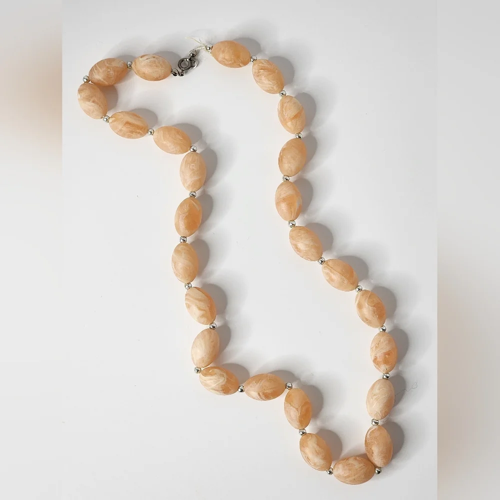 Vintage Peach Lucite Necklace